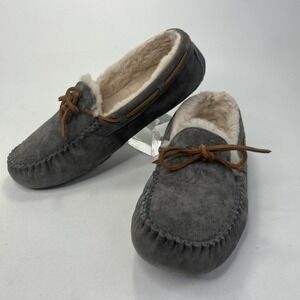 UGG Dakota Slippers Mens 11 Gray Pewter Wool Leather #5612 House Shoe Moccasins